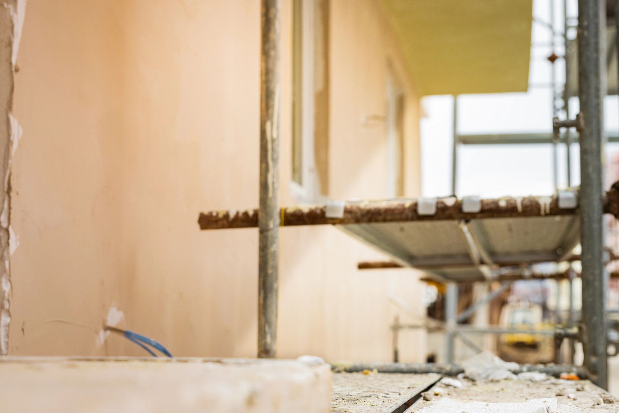 Scaffolding on residential property during works